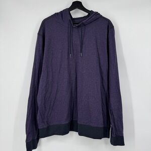 ROBERT BARAKETT XXL Purple 100% Cotton Long Sleeve Hoodie Pullover Lightweight